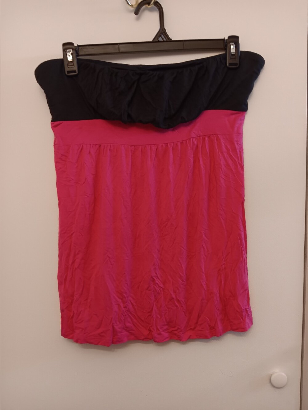 FAITH 21 BLACK & HOT PINK TUBE TOP  STRAPLESS 1X